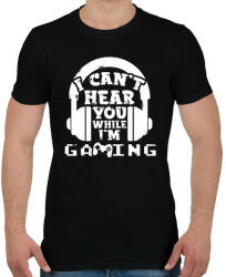 printfashion i cant hear - Férfi póló - Fekete (14943027)