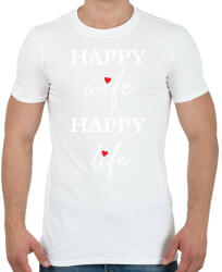 printfashion Happy Wife 4 - Férfi póló - Fehér (14849898)