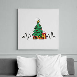 printfashion Karácsonyi szív - Vászonkép - Fehér (14607533)