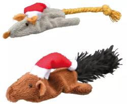 TRIXIE készlet karácsonyi plüss kabalafigurák egér és mókus macskának