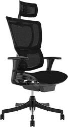  Főnöki szék, állítható karfával, feszített hálós háttámla, fekete lábkereszt Mirus , fekete (MIRUS HÁLÓ FEKETE) - irodaszermost