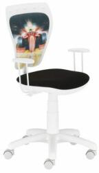 Nowy Styl Group Детски стол Мебели Богдан модел Mini Formula 1 white, с подлакътници