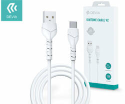 DEVIA USB - USB Type-C adat- és töltőkábel 1 m-es vezetékkel - Devia Kintone Cable V2 Series for Type-C - 5V/2.1A - white (ST351136)