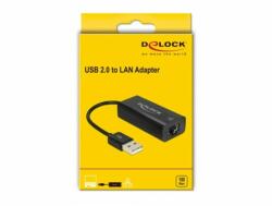 DeLock Átalakító - 62595 (USB2.0 -> Lan RJ45, Fekete) (62595)