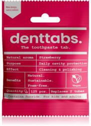 Denttabs Brush Teeth Tablets Kids with Fluoride pasta de dinti cu Fluor tablete pentru copii Strawberry 125 tbl