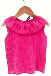 Too Tricou cu volanase pentru copii, din muselina, Pink Pop, 6-7 ani (TVCM67PINKPOP)