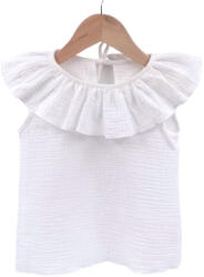 Too Tricou cu volanase pentru copii, din muselina, Pearl, 12-18 luni (TVCM1218PEARL)