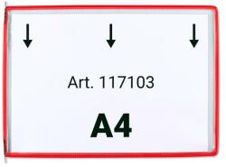 DJOIS Bemutatótábla A4, fekvő, felül nyitott, DJOIS, piros (TF117103) - papirdepo