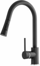 Gamma Taru II. Mosogató Csaptelep - Kihúzható, Zuhanyfejes, Matt Fekete (BTs-bk)