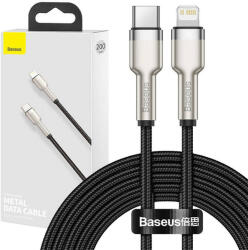 USB-C kábel a Lightning Baseus Cafule-hez, PD, 20 W, 2 m (fekete) - pixelrodeo