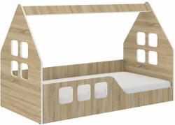 Wooden Toys Montessori HÁZIKÓ gyerekágy SONOMA 160x80cm - ajándék matraccal - (Montessori160sonb)