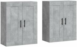 vidaXL Modern Faliszekrény - Beton Szürke - 2 db - 70x34x90 cm (3198045)