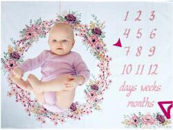 Milestone Pătură foto Milestone - Leagăn, 70 x 100 cm (101117) Lenjerii de pat bebelusi‎, patura bebelusi