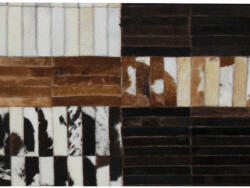  Luxus bőrszőnyeg, fekete/barna/fehér, patchwork, 201x300, bőr TIP 4 (0000188866)