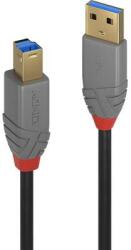Lindy USB 3.0 Csatlakozókábel [1x USB 3.0 dugó, A típus - 1x USB 3.0 dugó, B típus] 3.00 m Fekete (36743) (36743)