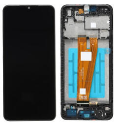 Samsung A045 Galaxy A04 előlap keret, lcd kijelző és érintőpanel, fekete OEM