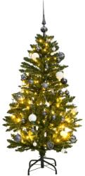 vidaXL csuklópántos műkarácsonyfa 150 LED-del és gömbökkel 150 cm (3210102) - vidaxl