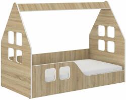 Wooden Toys Pătuț Montessori tip CĂSUȚĂ pentru copii SONOMA 140x70cm - cu saltea cadou - stânga