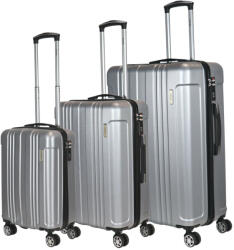 HaChi Atlanta ezüst 4 kerekű 3 részes bőrönd szett (Atlanta-szett-ezust)