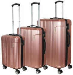 HaChi Atlanta rose gold 4 kerekű 3 részes bőrönd szett (Atlanta-szett-rosegold)