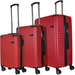 HaChi Memphis bordó 4 kerekű 3 részes bőrönd szett (Memphis-szett-bordo)