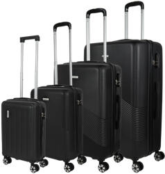 GREGORIO Mount fekete 4 kerekű 4 részes bőrönd szett (W3028-szett-fekete)
