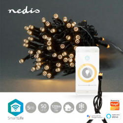 Nedis WiFi Fényfüzér - Meleg Fehér - 50 LED - 5 m - SmartLife (WIFILX01W50)