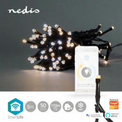 Nedis WiFi Fényfüzér - Hideg / Meleg Fehér - 50 LED - 5 m - SmartLife (WIFILX02W50)