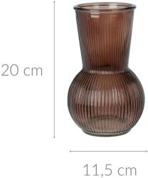 Home Styling Collection Vază din sticlă striată, 20 cm (HC7430570-brown)