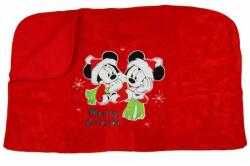  Mickey és Minnie Karácsony wellsoft pihe-puha babatakaró - Piros