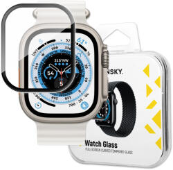 Wozinsky Full Glue edzett üveg Apple Watch Ultra 49mm 9H teljes képernyő edzett üveg fekete kerettel fólia