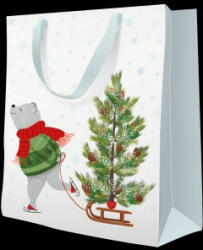 Paw Skating Bear papír ajándéktáska medium 20x25x10cm