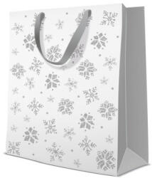Paw Prémium Glitter Snowflakes silver papír ajándéktáska large 26, 5x33, 5x13cm