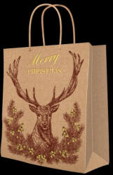 Paw Vintage Christmas Deer papír ajándéktáska medium 20x25x10cm