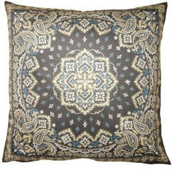 Clayre & Eef Textil párnahuzat 45x45cm, polyester, kék-barna szőnyegminta