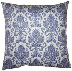 Clayre & Eef Textil párnahuzat 45x45cm, polyester, kék tapéta mintás