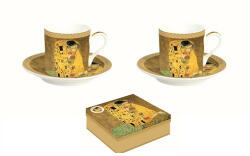 Easy Life Porcelán eszpresszócsésze+alj 2 személyes, 75ml, dobozban, Klimt: The Kiss