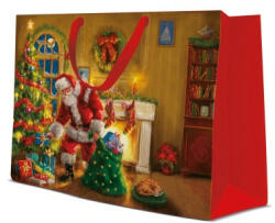 Paw Santa is here papír ajándéktáska horizontal 33, 5x26, 5x13cm