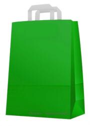 Papírtáska, 26 + 12 x 35 cm, szalagfüles, zöld 250 db/karton