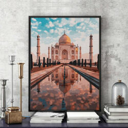 Pictorul Fericit Miraculous Taj Mahal - Pictură pe numere Panza pictura