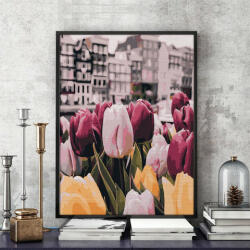 Pictorul Fericit Spring tulips - Pictură pe numere Panza pictura