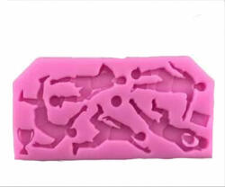 Aomily Futball sport szilikon fondant , csokoládé forma, rózsaszín (5995206008149)