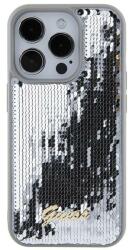 GUESS Husa Guess compatibila cu iPhone 15 Pro Max, Sequin Script Metal, Silver (3666339173180)