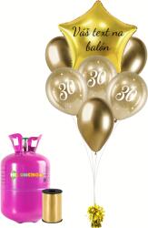 Personal Set personalizat de petrecere auriu cu heliu - a 30-a aniversare 19 buc