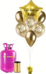 Personal Set personalizat de petrecere auriu cu heliu - a 40-a aniversare 19 buc