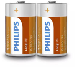 Philips Baterie Longlife R20 D Folie 2 Buc Philips (ph-r20l2f/10)