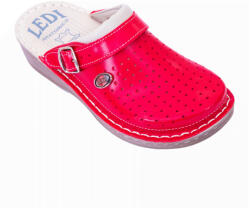 LEDI Anatomic Női bőr klumpa 663/24, piros, hátrahajtható pánt (ORH700895)