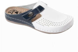 LEDI Anatomic Uniszex bőr klumpa 710/189 fehér-kék, tépőzáras, alacsony sarok (ORH174124)