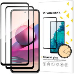 Wozinsky Folie Protectie Ecran WZK pentru Xiaomi Redmi Note 10S / Redmi Note 10, Case Friendly, Sticla securizata, Full Face, Full Glue, set 2 buc, Neagra (fol/ec/wzk/xrn/ca/st/fu/fu/se/ne)