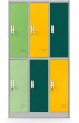 Jan Nowak® IGOREK 1097-2 | Fém öltözőszekrény többszínű 6 rekeszes - összeszerelt (1097-2)